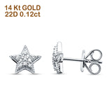 14kt Solid White Gold Star Stud Diamond Earrings Wholesale