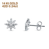 Starburst Diamond Stud Earrings Trendy 14K White Gold 0.24ct Wholesale