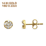 Diamond Stud Earring Round Minimalist 14K Yellow Gold 0.22ct Wholesale