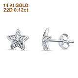 Star Diamond Stud Earring 14K White Gold 0.12ct Wholesale