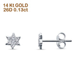 Minimalist Star Diamond Stud Earring 14K White Gold 0.13ct Wholesale