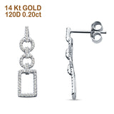 Diamond Stud Earrings Drop Dangle 14K White Gold 0.20ct Wholesale