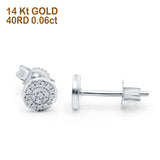 14K White Gold .06ct Hexagon Shaped Diamond Stud Earrings