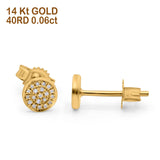 14K Yellow Gold .06ct Hexagon Shaped Diamond Stud Earrings