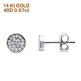Minimalist Round Diamond Stud Earrings 14K White Gold 0.07ct Wholesale