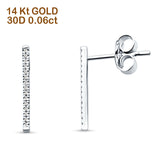 Diamond Stud Earrings Line Modern Bar 14K White Gold 0.06ct Wholesale