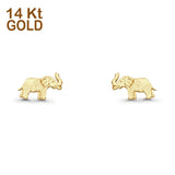 14K Yellow Gold 7mm Tiny Minimalist Lucky Elephant Studs Earring Wholesale
