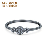 14K Black Gold Round G SI 0.05ct Diamond Eternity Ring 5mm Wedding Band Size 6.5