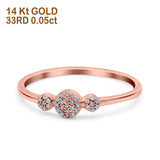 14K Rose Gold Round G SI 0.05ct Diamond Eternity Ring 5mm Wedding Band Size 6.5