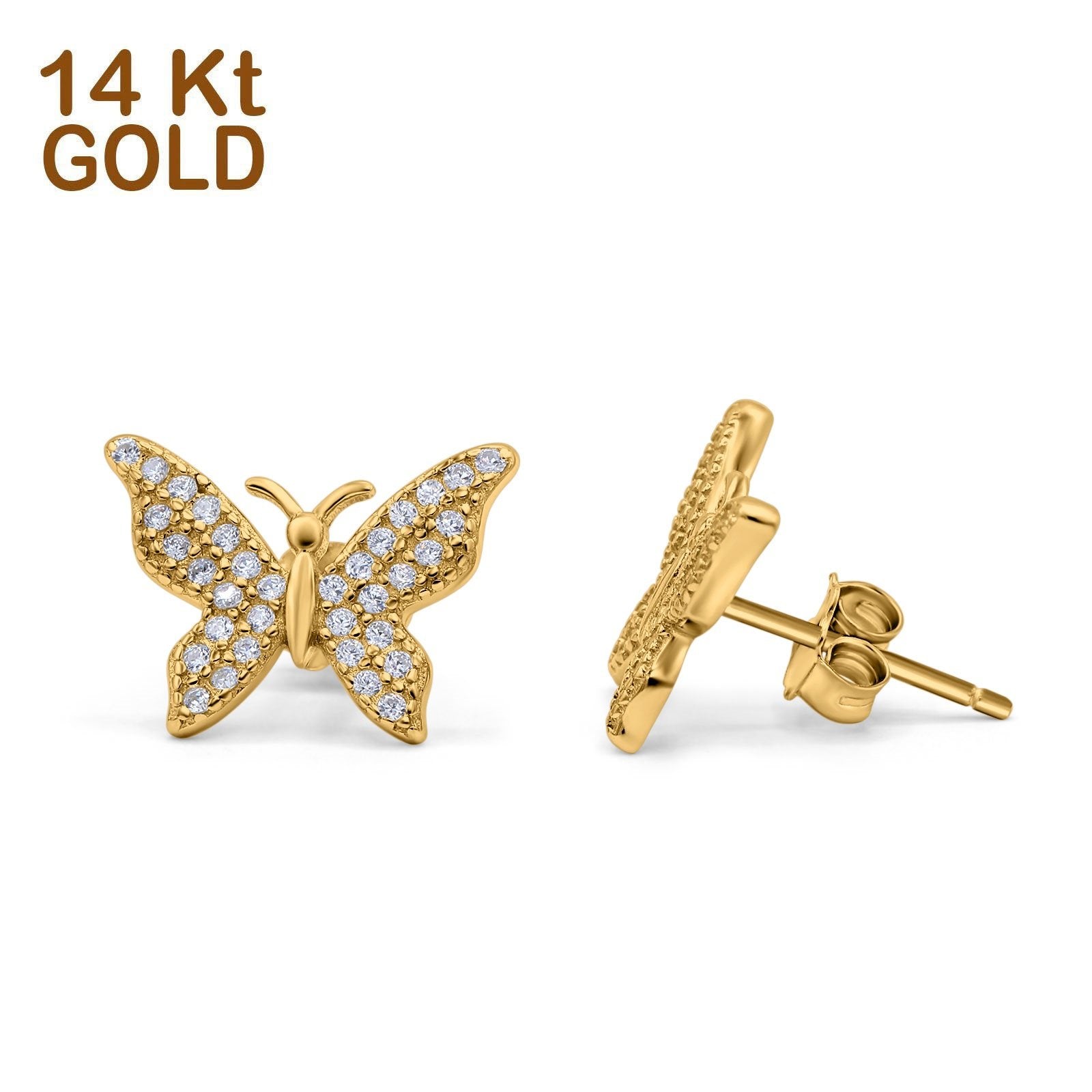 14K Children's Enamel Butterfly Hoop Earrings - Quality Gold