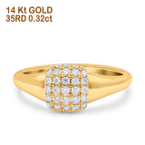 14K Yellow Gold 0.32ct Square Cluster Art Deco 8mm G SI Diamond Engagement Band Wedding Ring Size 6.5