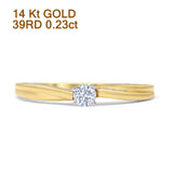 Solitaire Twisted Hidden Round Natural Diamond Ring 14K Yellow Gold Wholeale