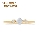 Princess Cut Cluster Stackable Natural Diamond Ring 14K Yellow Gold Wholesale