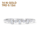 Half Eternity Round & Baguette Natural Diamond Band 3.5mm 14K White Gold Wholesale