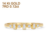 Half Eternity Round & Baguette Natural Diamond Band 3.5mm 14K Yellow Gold Wholesale