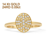 Oval Cluster 0.09ct Natural Diamond Elegant Ring 14K Yellow Gold Wholesale