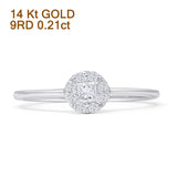 Minimalist 0.21ct Diamond Halo Engagement Ring 14K White Gold Wholesale