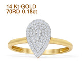 Pear Teardrop Cluster Round Natural Diamond Eangagement Ring 14K Yellow Gold Wholesale
