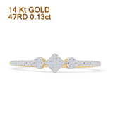 Princess Cut Cluster Round Natural Diamond Petite Ring 14K Yellow Gold Wholesale