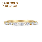 Half Eternity Marquise Band 2mm Round Natural Diamond 14K Yellow Gold Wholesale