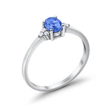 Oval Cut Wedding Ring Simulated Tanzanite CZ 925 Sterling Silver