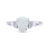 Pear Art Deco Five Stone Engagement Bridal Ring Simulated Cubic Zirconia 925 Sterling Silver