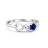 Petite Dainty Infinity Promise Wedding Ring Simulated Blue Sapphire CZ 925 Sterling Silver