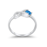 Infinity Promise Band Simulated Blue Topaz Cubic Zirconia 925 Sterling Silver