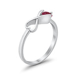 Infinity Promise Band Simulated Ruby Cubic Zirconia 925 Sterling Silver