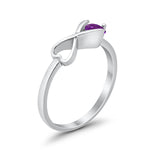 Petite Dainty Infinity Promise Wedding Ring Simulated Amethyst CZ 925 Sterling Silver