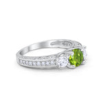 Vintage Style Wedding Ring Simulated Peridot CZ 925 Sterling Silver