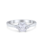 Radiant Cut Engagement Ring 925 Sterling Silver Simulated CZ