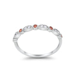 Art Deco Wedding Eternity Ring Simulated Garnet CZ 925 Sterling Silver