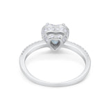 Halo Art Deco Heart Promise Ring Lab Created White Opal 925 Sterling Silver