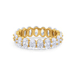 Full Eternity Ring Oval Yellow Tone, Simulated CZ 925 Sterling Silver