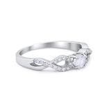 Petite Dainty Infinity Shank Ring Simulated Cubic Zirconia 925 Sterling Silver