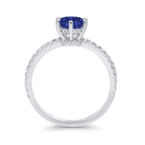 Art Deco Dazzling Wedding Ring Simulated Blue Sapphire CZ 925 Sterling Silver