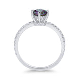 Art Deco Dazzling Wedding Ring Simulated Rainbow CZ 925 Sterling Silver