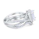 Twist Shank Engagement Ring Oval Simulated CZ 925 Sterling Silver