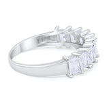 Eternity Bands Radiant Cut Simulated CZ Wedding Ring 925 Sterling Silver