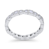 Eternity Bands Art Deco Wedding Ring Simulated CZ 925 Sterling Silver