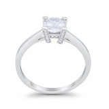 Art Deco Vintage Style Solitaire Wedding Ring Round Simulated CZ 925 Sterling Silver
