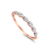 14K .10ct Rose Gold Twisted Infinity Diamond Eternity Bands Ring Size 6.5