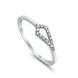 14K .11ct White Gold Diamond Eternity Bands Trendy Ring Size 6.5