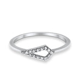 14K .11ct White Gold Diamond Eternity Bands Trendy Ring Size 6.5