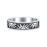 Sun Oxidized Band Solid 925 Sterling Silver Thumb Ring (5mm)
