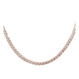 Micro Pave Franco Link Chain Rose Tone .925 Sterling Silver Chain 26"