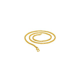 3MM 300 Moon Link Yellow Gold Chain .925 Sterling Silver Sizes 7"-30" Inches