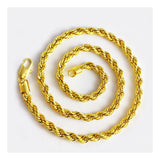 9MM Rope Chain Yellow Tone .925 Solid Sterling Silver Sizes 26" Inch