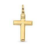 Yellow Gold 14K Real Simple INRI Cross Religious Charm Pendant 1.6grams